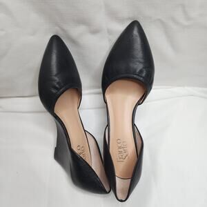 Franco Sarto Black D'Orsay Elegant Flats Point-Toe Women's Size 8.5 M Like New